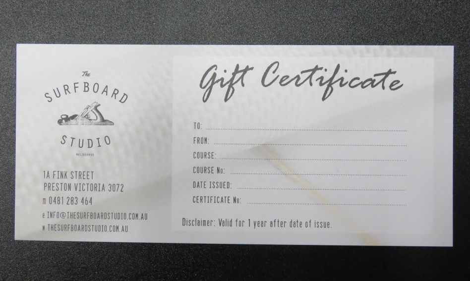 Gift Vouchers for The Surfboard Studio